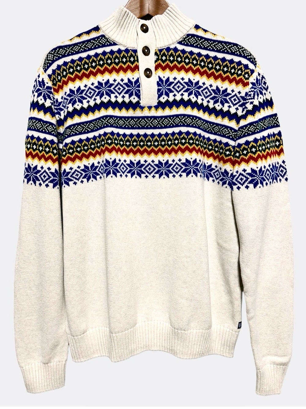 90s inspired CHAPS | Christmas Nordic Fair Isle Knit Sweater L